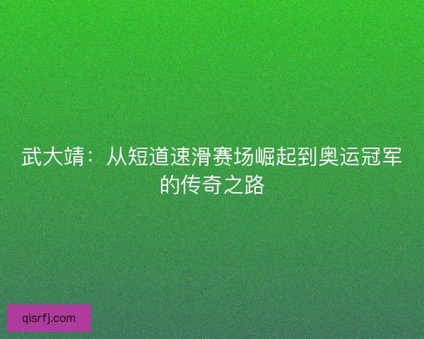 武大靖：从短道速滑赛场崛起到奥运冠军的传奇之路